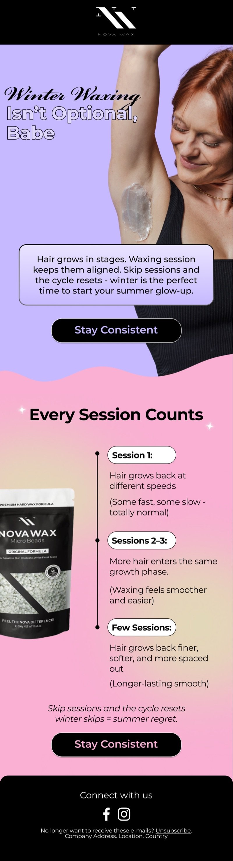 Nova Wax — Winter Waxing email design